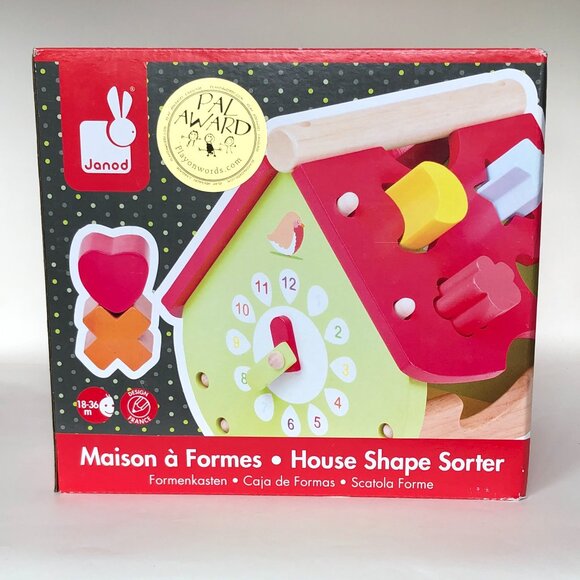 Janod Wooden Garden House Shape Sorter / Maison à Formes Jardin En Bois NWT - Picture 6 of 11